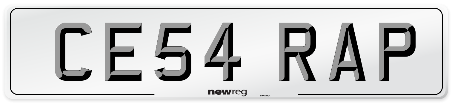 CE54 RAP Number Plate from New Reg